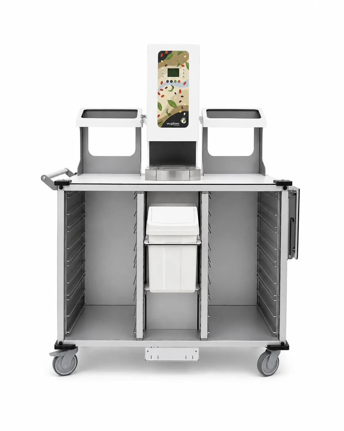 The CaféMotion XL seen from the front, both compartments open