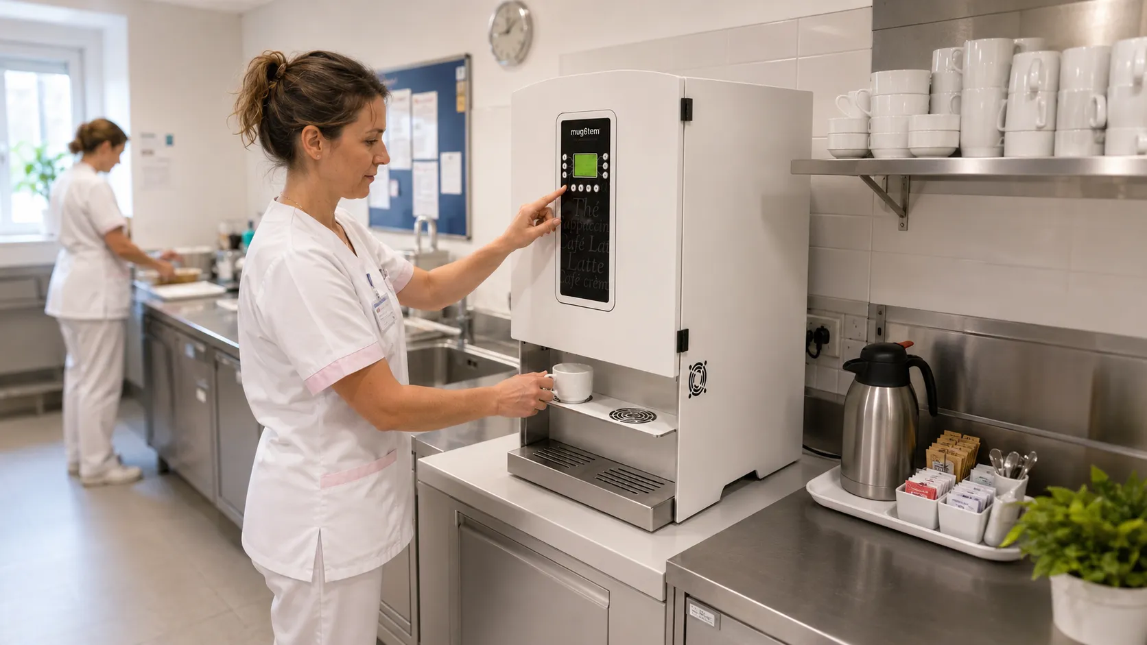 A ServiceJug hot-beverage dispenser in service